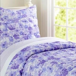 Pottery Barn Kids New NIP Lillian Floral Twin Quilt + 4 Shams Purple Flowers